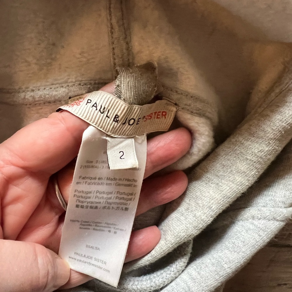 Paul & Joe Gray Hoodie with Cat and Rose Print - Picture 2 of 3